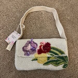 NWT Viral Floral Beaded Bag